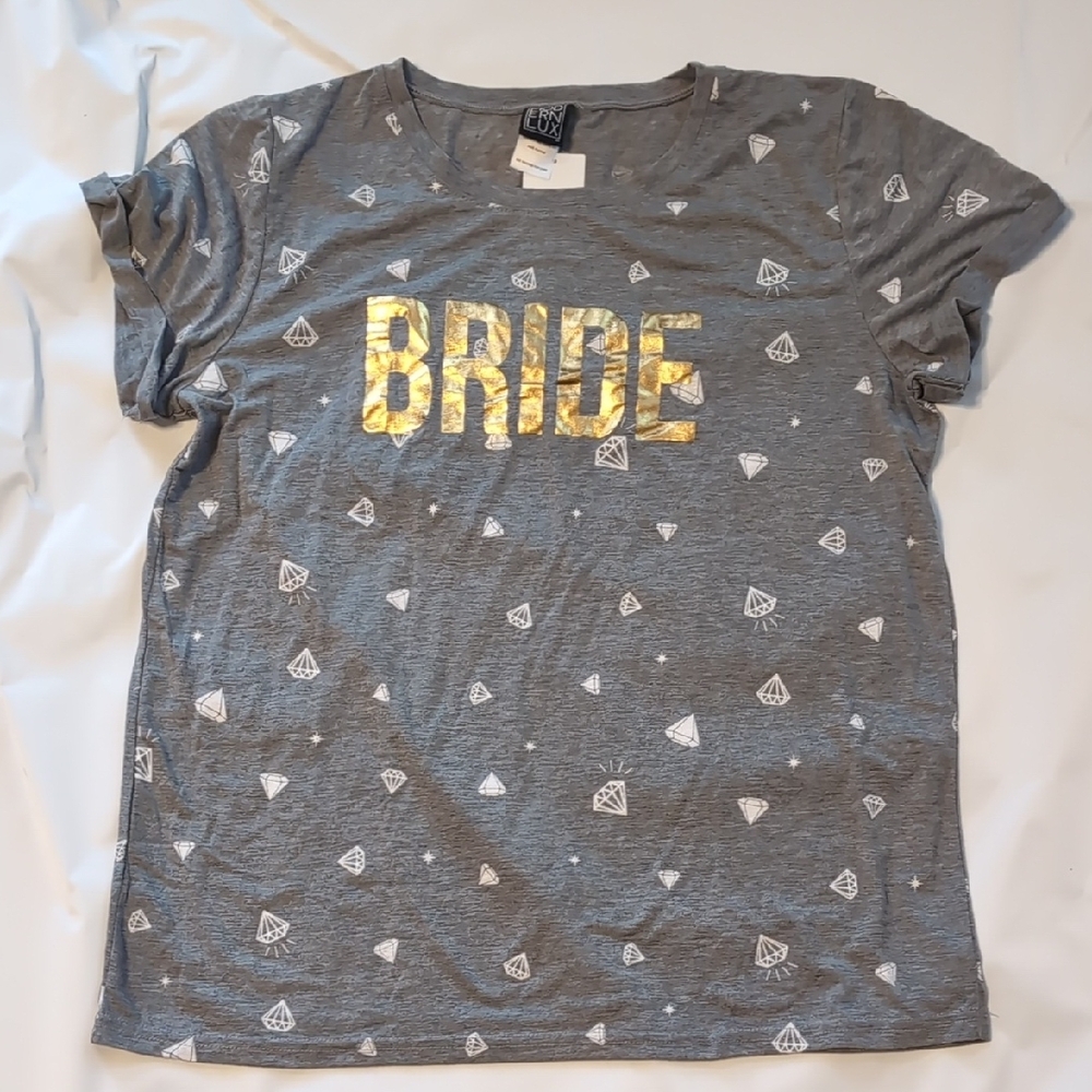 Gray and Gold Bride T-shirt.